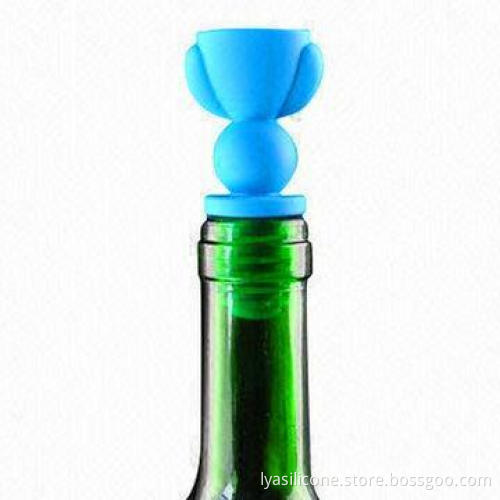 FDA & LFGB grade silicone wine and champagne bottle pourer stopper